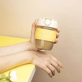 Креативное милое стекло с соломенной чашкой для воды, кофейная чашка, чашка для чая с молоком розовый