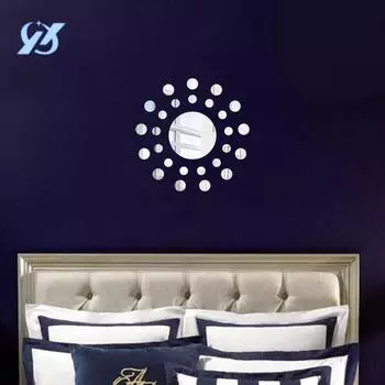 Креативное мультяшное солнце акриловое зеркало украшение настенная наклейка гостиная спальня стена самоклеящаяся декорация своими руками