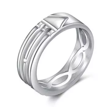 Креативное мужское кольцо на палец с геометрическим узором, удобное платье US 7 золотистый