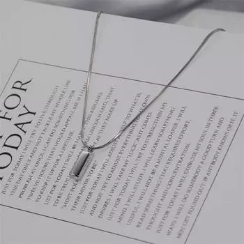 Креативное мужское ожерелье Крутое геометрическое ожерелье Титановая ключичная цепочка Подарок парню Серебряный цвет Кирпичи Панк Парное ожерелье