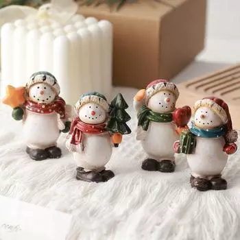 Креативное настольное украшение, расписанная мини-игрушка снеговика, рождественский снеговик, украшение на Рождество Style B