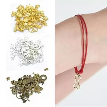 Креативное ожерелье, браслет для маркировки ювелирных изделий, 50 г/пакет, материал, ювелирные аксессуары, сплав, оптовая продажа, подвеска ручной работы, ретро, смешанные формы бронзовый