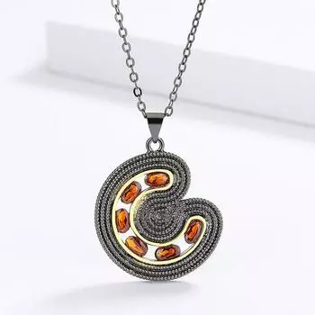 Креативное ожерелье для женщин, модное маленькое ароматное кулон с двойной буквой C, цепочка на ключицу, ретро, черное золото, ювелирные изделия, кулон, ожерелье чёрный