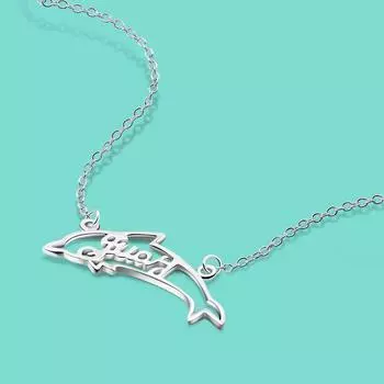 Креативное ожерелье из серебра 925 пробы для женщин, очаровательное ожерелье с подвеской в виде дельфина, цепочка из стерлингового серебра, минимализм, подарок на день рождения, ювелирные изделия