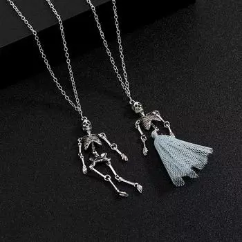 Креативное ожерелье на Хэллоуин, панк-призрачный череп с подвеской-украшением