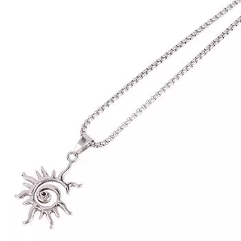 Креативное ожерелье с подвеской Sun Flame в стиле панк, хип-хоп, ретро, хипстерское, мужское, полое, из титановой стали, ювелирные изделия