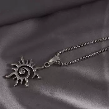 Креативное ожерелье с подвеской Sun Flame в стиле панк, хип-хоп, ретро, хипстерское, мужское, полое, из титановой стали, ювелирные изделия