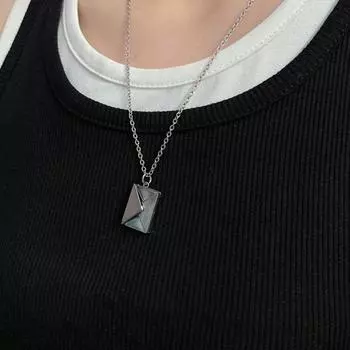 Креативное ожерелье с подвеской в виде конверта, регулируемая длина, женское ожерелье на день рождения, подарок на День святого Валентина серебряный