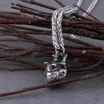 Креативное ожерелье с подвеской в виде сердца из нержавеющей стали, модное серебряное ожерелье для мужчин и женщин, ювелирные изделия, байкерское ожерелье в стиле панк, хип-хоп, подарок на вечеринку