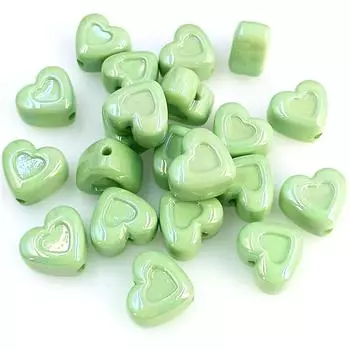 Креативное ожерелье УФ-ослепление цвета 3D-материал Акрил DIY Ювелирные аксессуары Сердце любви Ручная работа 10 шт. Серьги Изготовление браслета Вогнутые бусины Бусины зелёный