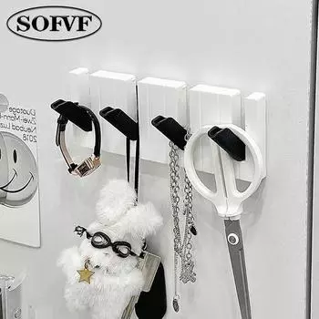 Креативное пианино без крючков для дверей с гвоздями, пятью отверстиями для хранения и организации пространства.