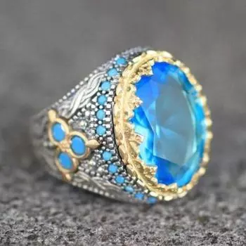 Креативное платье на палец с геометрическим рисунком и прикосновением к коже US 6 синий