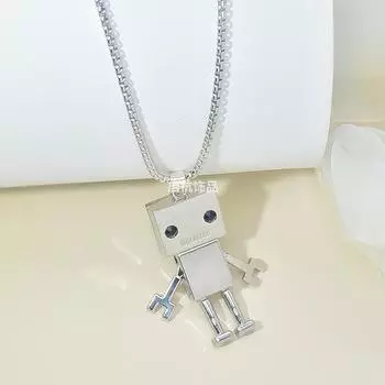 Креативное подвижное ожерелье-робот, модное универсальное мультяшное ожерелье-цепочка для свитера, аксессуары-подвески для мужчин и женщин