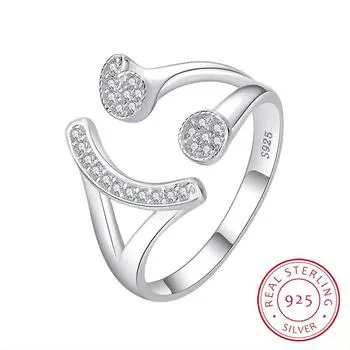 Креативное регулируемое кольцо для пары с нерегулярной улыбкой и символом лица для женщин, 100% стерлинговое серебро, подарок на годовщину, ювелирные изделия Resizable белый
