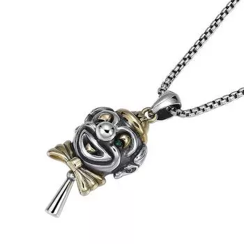 Креативное ретро-подвеска-клоун мужское ожерелье панк-рок вечеринка ювелирные изделия подарок серебряный