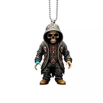 Креативное украшение для автомобиля «Человек-скелет», акриловая плоская подвеска One Size