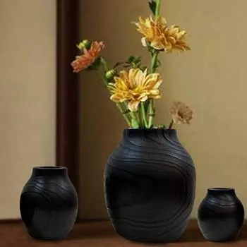 Креативное украшение для дома Деревянная ваза Твердая деревянная цветочная композиция Искусственный цветок Ваза для сухих цветов