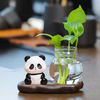 Креативное украшение для дома, мультяшное животное, панда, цветочный горшок для гидропоники, прекрасный декор для гостиной, стол, аксессуары для стола