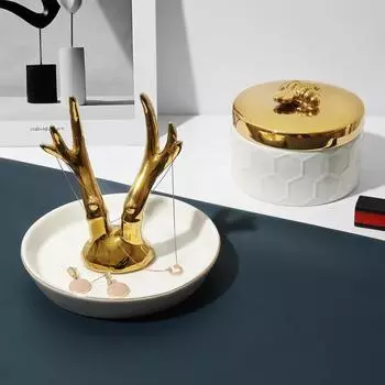 Креативное украшение для дома, украшения, помада, косметика, ювелирные изделия, шпилька, кольцо для волос, настольный ящик для хранения Antlers
