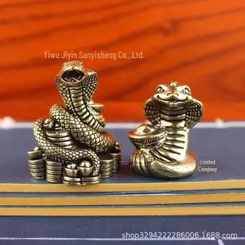 Креативное украшение для рабочего стола из чистого латунного слитка Cobra - версия Q Q version with a lot of money