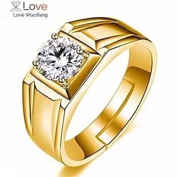 Креативное украшение для рук, позолоченное мужское циркониевое кольцо, деловое мужское кольцо, модное роскошное обручальное кольцо с циркониевым кольцом