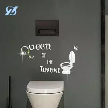 Креативное украшение для туалета, зеркало, акриловая настенная наклейка, самоклеящаяся, водонепроницаемая, для ванной комнаты, туалета