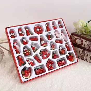 Креативное украшение на рождественскую елку, деревянная подвеска, маленькие украшения, коробочные оконные реквизиты, украшения, рождественские украшения A