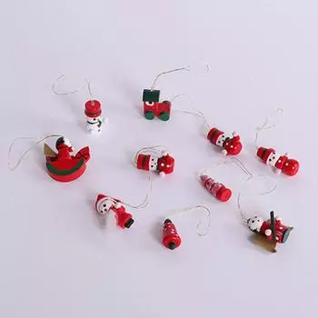 Креативное украшение на рождественскую елку, деревянная подвеска, маленькие украшения, коробочные оконные реквизиты, украшения, рождественские украшения