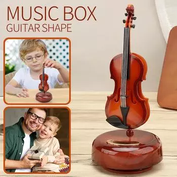Креативное украшение в виде гитары, музыкальная шкатулка, подарок для украшения дома One Size чёрный
