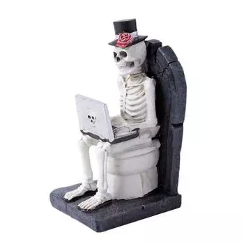 Креативное украшение в виде скелета, забавная настольная декорация на Хэллоуин, реквизит для офисных розыгрышей на тему ужасов, подарок для программистов белый