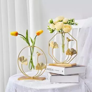 Креативное железное искусство в форме листьев гинкго гидропонные аксессуары для дома, гостиной, рабочего стола, волшебного сада, домашнего искусства, ремесел