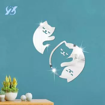 Креативное животное зеркало трехмерное 1 мм акриловая наклейка на стену комната спальня гостиная фон наклейка