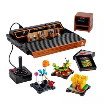 Креативность Atari Building Blocks Модель Fit Винтажная игровая консоль Кирпичи Игрушки для мальчиков Подарочный набор на день рождения жёлтый