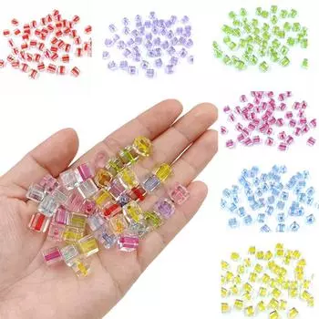 Креативные 20 шт. 8 мм, ювелирные изделия для рукоделия, прозрачные принадлежности, квадратные бусины-кубы, браслет, серьги, сделай сам, акриловые бусины для изготовления бусин красный