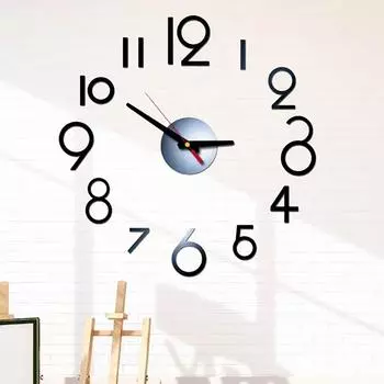 Креативные 3D акриловые настенные часы, упрощенные большие часы «сделай сам», бесшумные настенные часы-стикеры One Size красный
