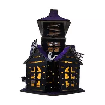 Креативные 3D DIY украшения на Хэллоуин в виде дома с привидениями, деревянные украшения для вечеринки One Size