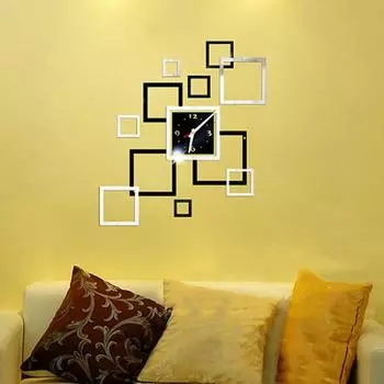 Креативные 3D DIY зеркальные часы для спальни, кухни, наклейки на стену