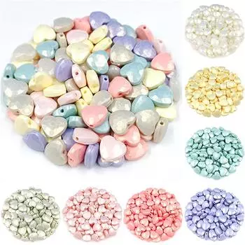 Креативные акриловые 11 мм для изготовления ювелирных изделий, цветные ожерелья в форме сердца в форме сердца, принадлежности для браслетов, твердые бусины-разделители «сделай сам», 20 шт./пакет светло-розовый