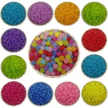 Креативные акриловые бусины для глазури «сделай сам», красочные полупрозрачные цветные 80 шт., 6 мм, круглые поделки для изготовления ювелирных изделий 6mm 80Pcs