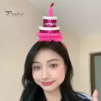 Креативные эластичные привлекательные головные уборы на день рождения, марлевые головные уборы с днем рождения, аксессуары для вечеринок белый