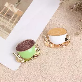 Креативные эмалированные кофейные броши, чашки унисекс, вечерние повседневные броши, булавки, подарки, игрушки белый