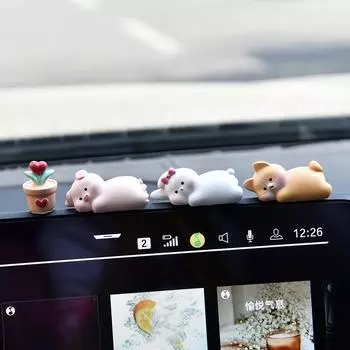Креативные автомобильные аксессуары, украшения, экран центральной консоли автомобиля, милые мультяшные куклы-животные, украшения для автомобиля, подарки чёрный