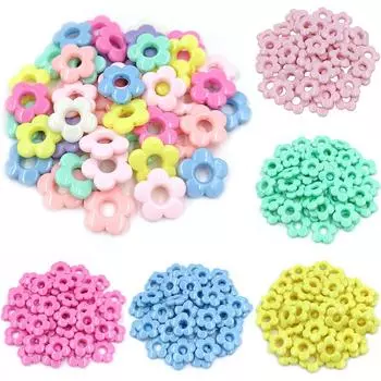 Креативные аксессуары для изготовления ювелирных изделий, ручная работа, материал для изготовления ручных изделий, 19 мм бусины для самостоятельного изготовления, 10 шт., свободные бусины, полые цветочные акриловые бусины кремового цвета светло-розовый