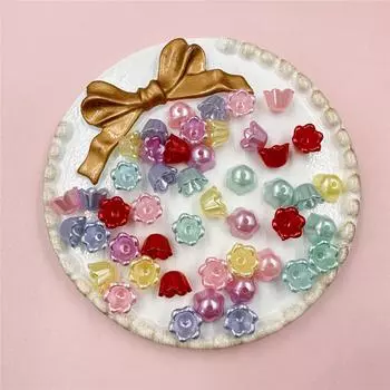 Креативные аксессуары ручной работы Ландыш DIY 9*6,7 мм Серьги Модные ювелирные изделия Материал для изготовления брелоков Акриловые свободные бусины 40 шт. синий