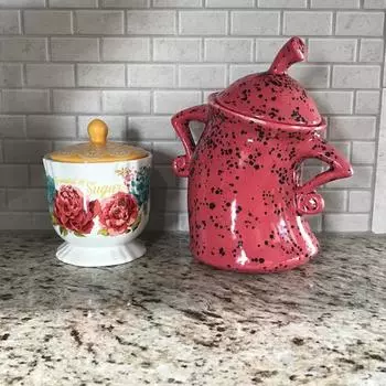 Креативные баночки с раздвоенной талией, европейский стиль, ретро пятнистая чашка, эстетичный дизайн, милые кухонные банки для хранения с крышками, декор комнаты, новинка разноцветный