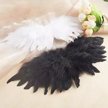 Креативные белые перья для подвешивания детских украшений «сделай сам» Крыло ангела Шить аксессуары Реквизит для фотосъемки чёрный