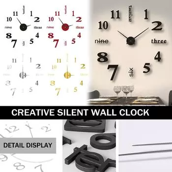 Креативные бесшумные настенные часы «сделай сам», трехмерные декоративные часы для гостиной, европейские часы