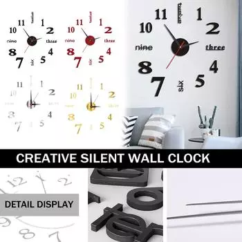 Креативные бесшумные настенные часы «сделай сам», трехмерные декоративные часы для гостиной, европейские часы