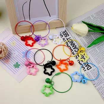 Креативные брелоки с открытым кольцом, пряжкой, выдолбленной звездой, цветной брелок для самостоятельного изготовления ювелирных изделий, аксессуары для ключей