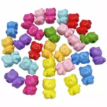 Креативные бусины ручной работы «сделай сам», акриловый медведь, корейский стиль, детские ювелирные аксессуары, материал, лидер продаж, милые для изготовления ювелирных изделий фиолетовый